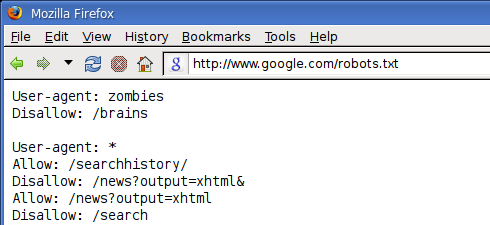 Robots.txt+google
